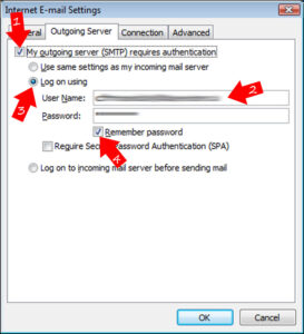On the new window, click the ‘outgoing server’ tab On the new window, click the ‘outgoing server’ tab