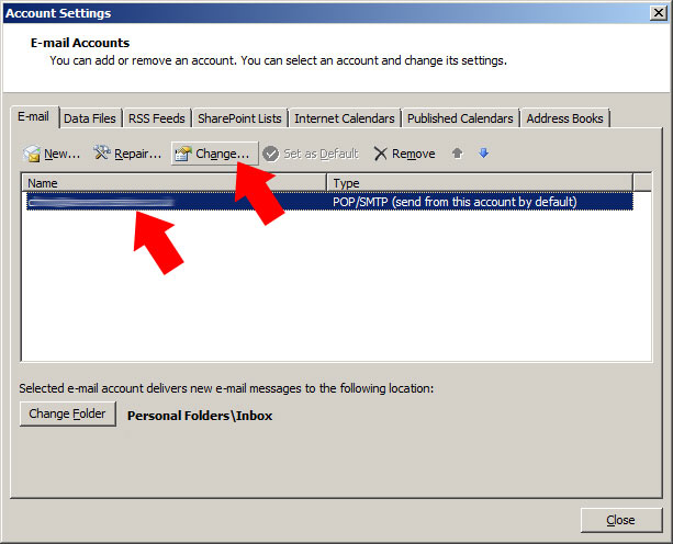 Highlight the account you would like to modify then press 'change' Highlight the account you would like to modify then press 'change'