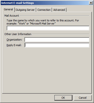 Fill in the information in the three boxes on the 'general' tab Fill in the information in the three boxes on the 'general' tab