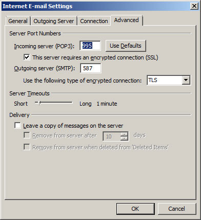Fill in the following on the 'advanced' tab Fill in the following on the 'advanced' tab