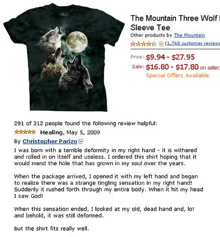 Spoof Amazon t-shirt review