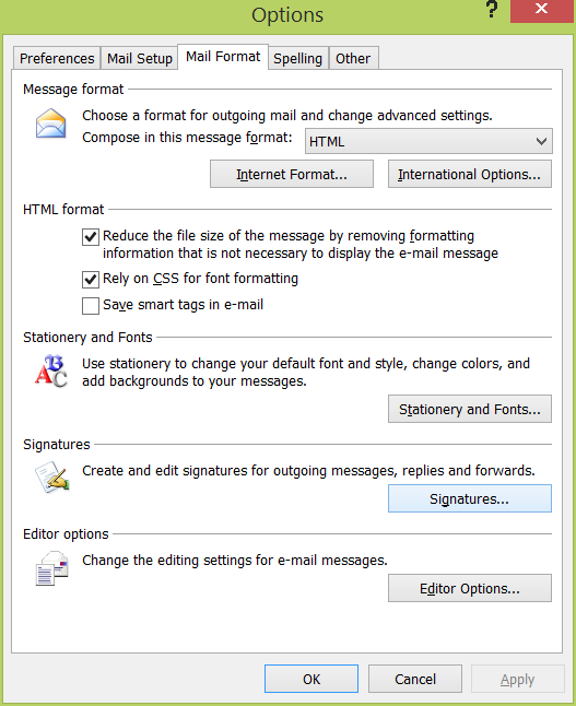 from within the 'Signatures and stationery' dialogue box, click 'new', give it a name, then press OK then save. from within the 'Signatures and stationery' dialogue box, click 'new', give it a name, then press OK then save.