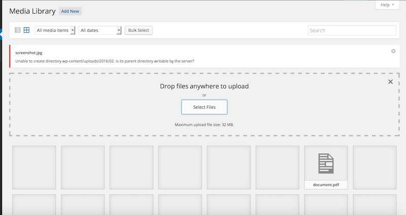 This is a simple guide to fixing the problem where your images appear to upload to your WordPress site but don’t display properly in the media manager