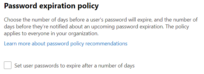 Microsoft Exchange – how to change password reset policy