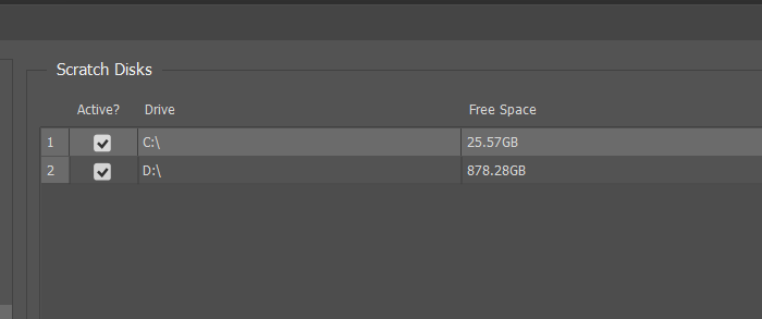 How to fix the Photoshop error "The currently selected scratch disks are full. Please modify scratch disk preferences that will come into effect in the next launch"